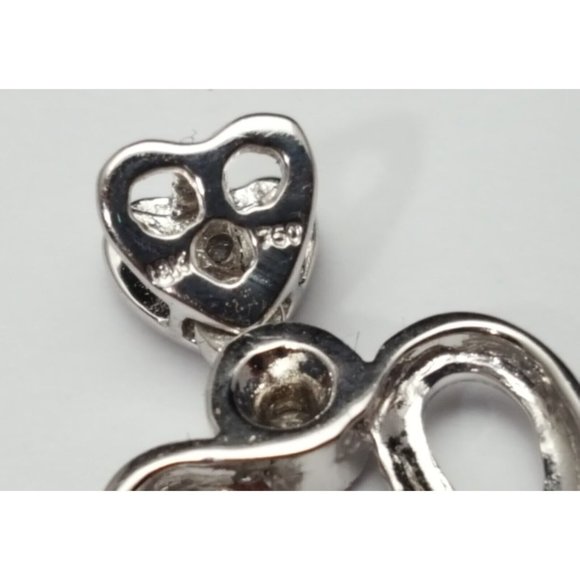 Beautiful 18K Karat Solid White Gold Drop Dangle Round Cut Diamond Charm Pendant - Picture 9 of 13